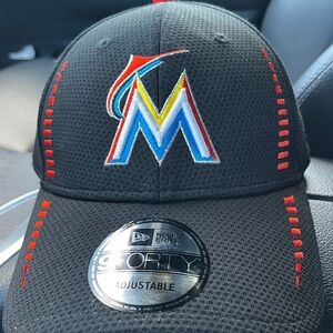 New Era Black Cap with Vibrant Miami Logo